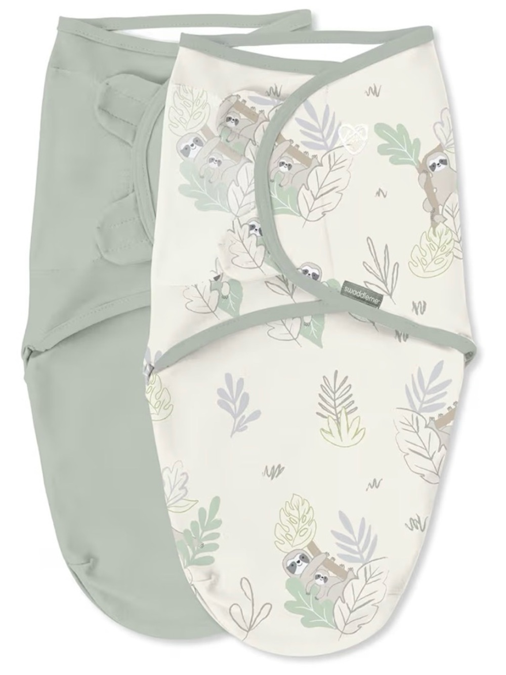 SwaddleMe Sage Green & Cream Sloth 2-Pack Swaddle Set